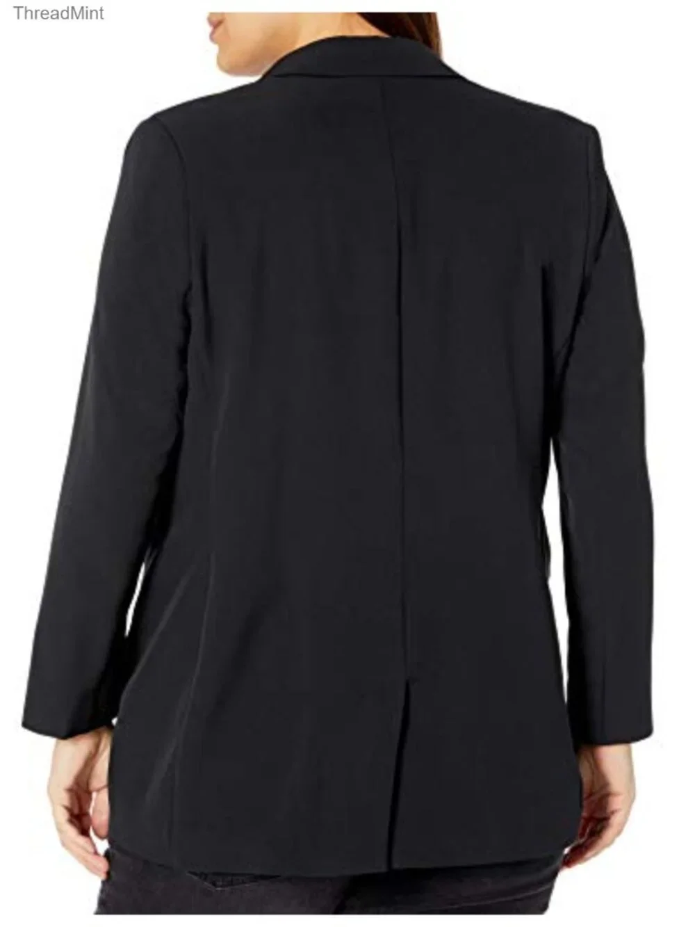 Women's Longline Linen Blazer Single Button Notched Collar